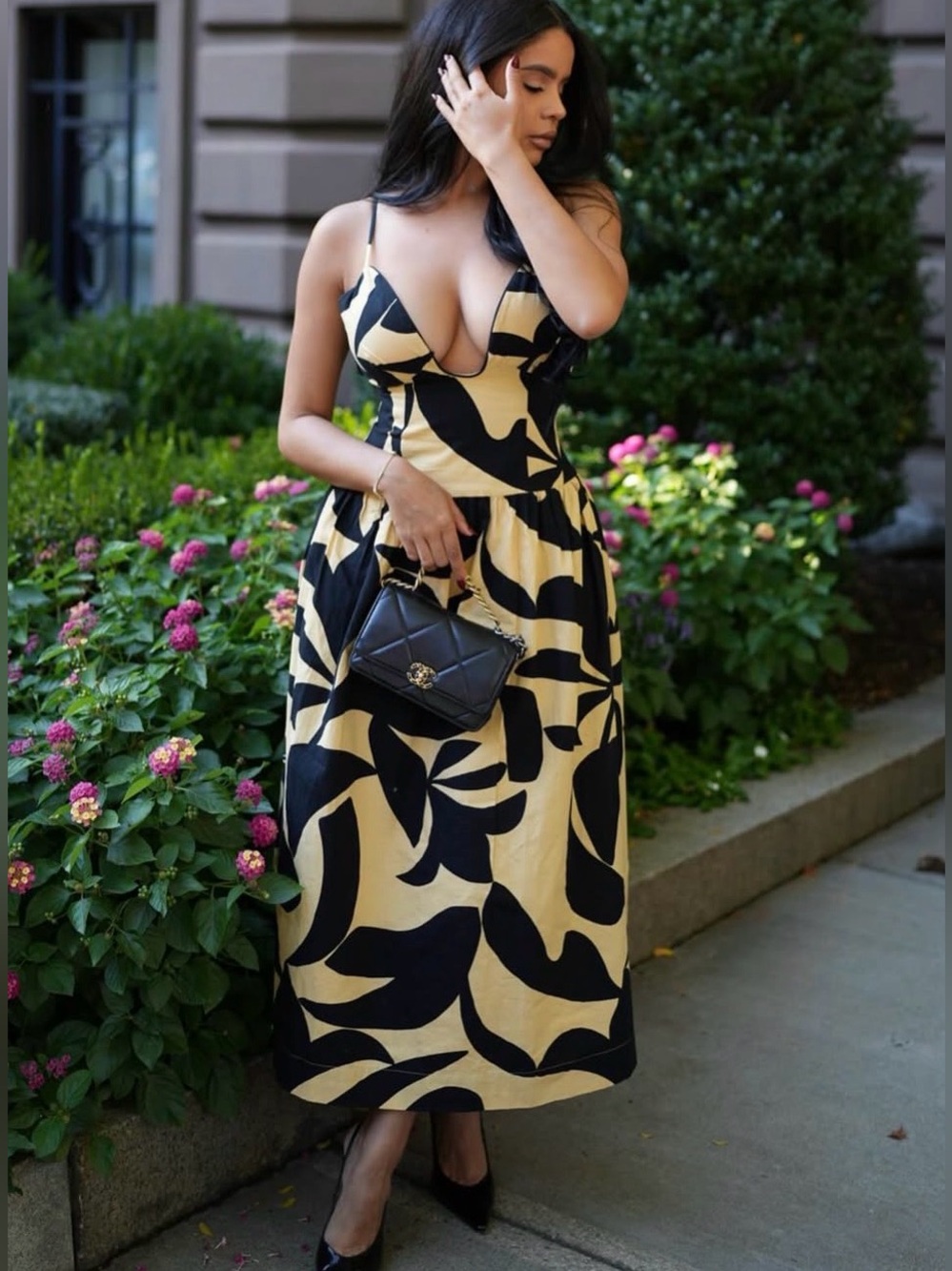 Mon Renn Surreal midi dress